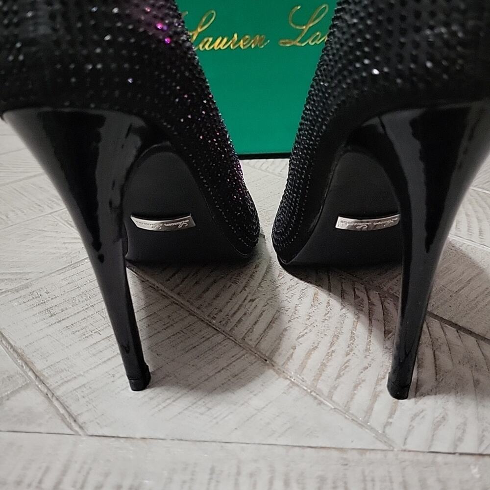 Lauren Lorraine Heels Black Pewter Rhinestone NIB Stiletto Pumps - Picture 9 of 10
